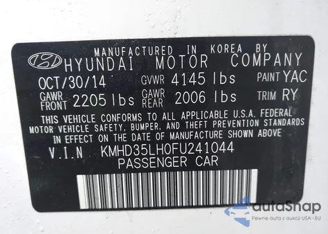 2015 Hyundai Elantra Gt из США, поврежденный, VIN KMHD35LH0FU241044